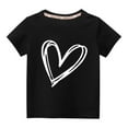thumbnail image 1 of Plebaso Toddler Kids Boys Girls Valentine's Day Print Tops Round Neck Short Sleeve Cotton Sports Tees Baby Summer Clothes, 1 of 3