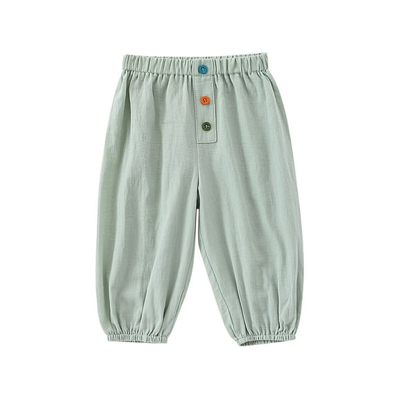 Plebaso Toddler Pants Baby Boys Girls Cotton Long Bloomers Elastic Waist Summer Long Pants for Kids