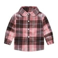 thumbnail image 1 of Plebaso Toddler Shirt Jacket Plaid Pattern Long Sleeve Lapel Button Shacket Tops Baby Girls Boys Fall Winter Clothes, 1 of 7