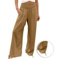 thumbnail image 1 of Plebaso Wide Leg Pants for Women Casual Elastic Waist Solid Color Pants Women's Loose Workout Out Pants, 1 of 6