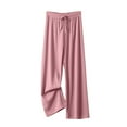 thumbnail image 1 of Plebaso Wide Leg Pants for Women Drawstring Knit Casual Pants Solid Color Womens Open Bottom Trousers, 1 of 6