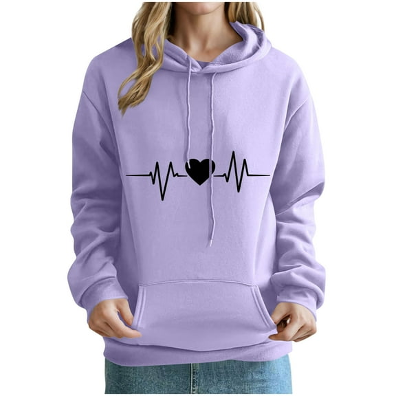 Plebaso Women's Casual Hoodies Long Sleeve Hooded Sweatshirts with Pocket Womens Drawstring Pullover