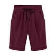 thumbnail image 1 of Plebaso Women's Casual Knee Length Shorts Drawstring Roll up Shorts Plain Lightweight Pull on Shorts, 1 of 6