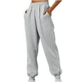 thumbnail image 1 of Plebaso Women's Cinch Bottom Sweatpants Elastic Waist Solid Color Jogger Pants with Pockets Ladies Loose Sports Pants, 1 of 5