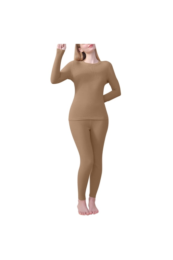 Women's Fall Winter Underwear Set Long Sleeve Base Layer Top and Leggings Thermal Sets for Ladies