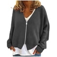 thumbnail image 1 of Plebaso Women's Fuzzy Jacket Full Zip up Long Sleeve Cardigan V Neck Casual Warm Outerwear for Women, 1 of 5