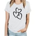thumbnail image 1 of Plebaso Women's Graphic Tees Heart Printed Cute Short Sleeve T-Shirts for Women Casual Summer Basic Tops, 1 of 3