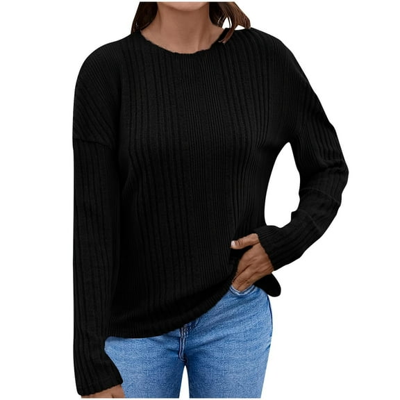 Plebaso Women's Knit Tunic Tops Casual Long Sleeve Shirts Womens Lightweight Pullover Tops Fall Winter