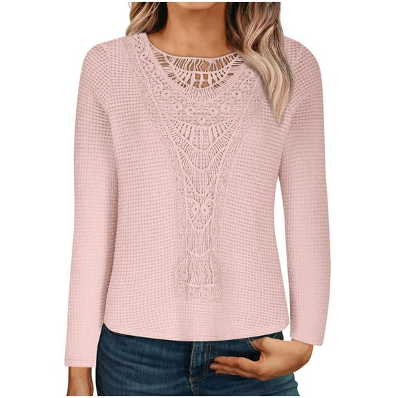 Plebaso Women's Knit Tunic Tops Lightweight Long Sleeve Knit Pullover Sweater Shirts Womens Clothes