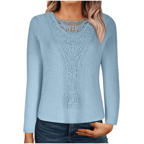 Plebaso Women's Knit Tunic Tops Lightweight Long Sleeve Knit Pullover Sweater Shirts Womens Clothes