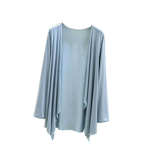 Plebaso Women's Long Sleeve Open Front Cardigan Lightweight Coverup Summer Casual Beach Cardigans