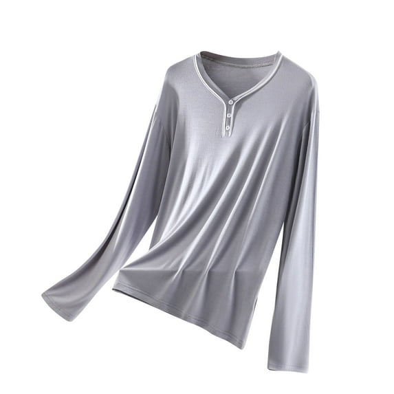 Plebaso Women's Long Sleeve Pajama Tops Summer Casual Loose T-Shirts Sleep Shirts Loungewear
