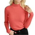 thumbnail image 1 of Plebaso Women's Mock Turtleneck Sweaters Ribbed Knit Long Sleeve Shirts Fall Winter Pullover Tops for Women, 1 of 3