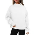 thumbnail image 1 of Plebaso Women's Mock Turtleneck Sweatshirt Athletic Long Sleeve Fall Winter Lightweight Pullover Tops, 1 of 7