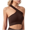 thumbnail image 1 of Plebaso Women's One Shoulder Sports Bra Asymmetrical Yoga Bras Workout Crop Tops with Removable Pads, 1 of 7
