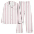 thumbnail image 1 of Plebaso Women's Pajama Set Striped Printed Long Sleeve Button down Shirt Sleepwear Pjs Outfits Loungewear, 1 of 7