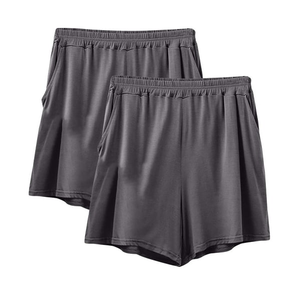 Plebaso Women's Plus Size Lounge Shorts 1-2 Pack Casual Elastic Waist Comfy Pajama Shorts with Pockets
