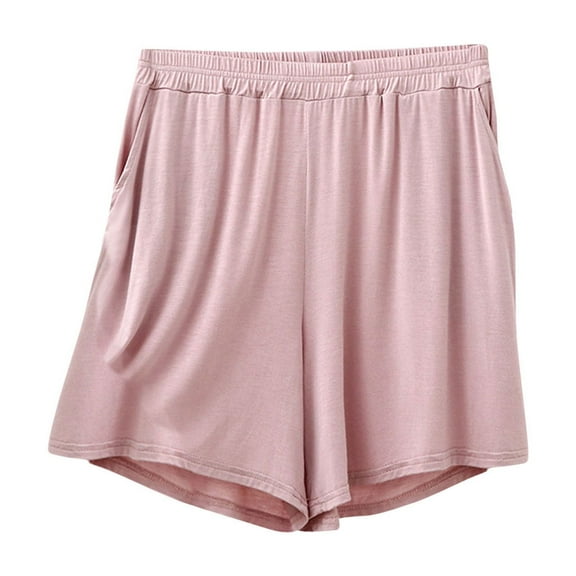 Plebaso Women's Plus Size Lounge Shorts 1-2 Pack Casual Elastic Waist Comfy Pajama Shorts with Pockets