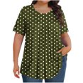 thumbnail image 1 of Plebaso Women's Plus Size Tops Short Sleeve Pleated Blouses Casual Crewneck Summer Loose Tunic Shirts, 1 of 6