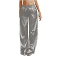 thumbnail image 1 of Plebaso Women's Satin Pajama Pants Elastic Waist Lounge Pants Wide Leg Casual Loose Pj Bottom for Women, 1 of 7