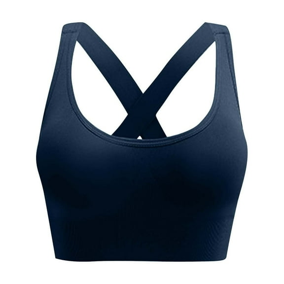 Plebaso Women's Sports Bras Seamless No Underwire Workout Bras Solid Color Yoga Bralettes Activewear