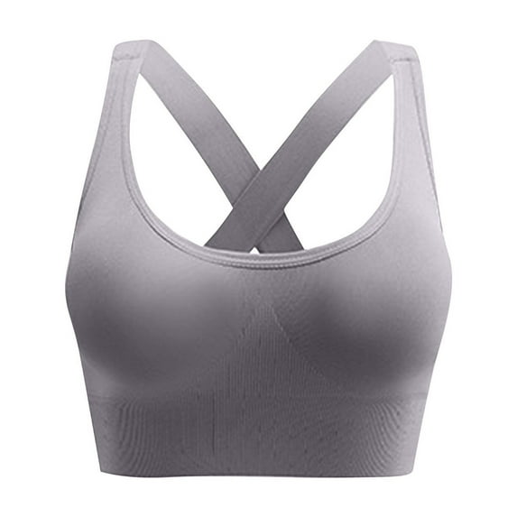 Plebaso Women's Sports Bras Seamless No Underwire Workout Bras Solid Color Yoga Bralettes Activewear