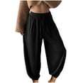 thumbnail image 1 of Plebaso Women's Summer Pants Drawstring High Waist Joggers Casual Lightweight Baggy Trousers for Women, 1 of 6