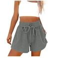 thumbnail image 1 of Plebaso Women's Sweat Shorts High Waist Casual Drawstring Running Shorts Lounge Athletic Workout Shorts, 1 of 4