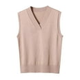 thumbnail image 1 of Plebaso Women's Sweater Vests V Neck Sleeveless Vest Fall Winter Warm Vest Pullover Tops for Women, 1 of 7