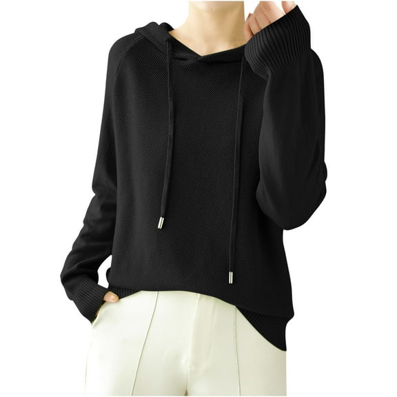 Plebaso Women's Trendy Hoodies Lightweight Long Sleeve Hooded Drawstring Sweatshirts Pullover Tops