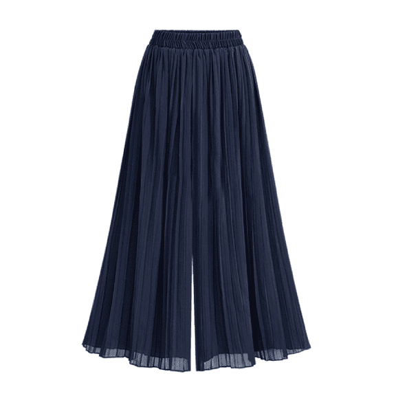Plebaso Women's Wide Leg Capri Pants Elastic Waist Pleated Flowy Palazzo Capris Dressy Summer Trousers