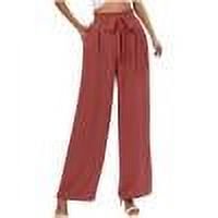 Plebaso Women's Wide Leg Pants High Waisted Dressy Palazzo Pants Lightweight Work Trousers with Pockets