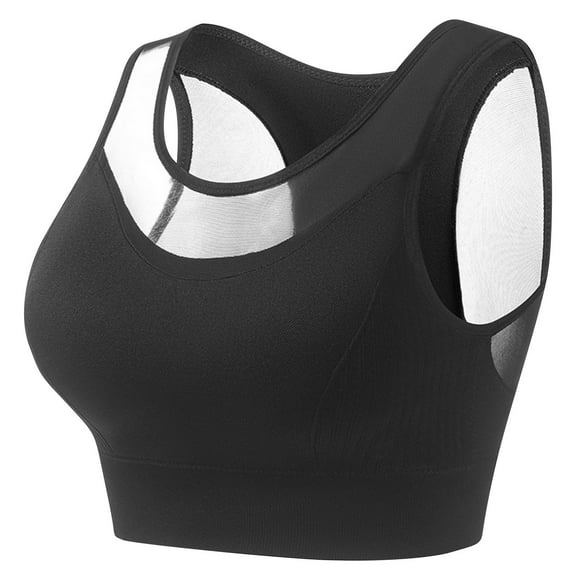 Plebaso Women's Wireless Sports Bras Mesh Breathable Workout Bras Comfort Padded Womens Athletic Bras