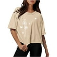 thumbnail image 1 of Plebaso Women's Workout Crop Tops Butterfly Printed Short Sleeve T-Shirts Casual Cute Athletic Tees Activewear, 1 of 5