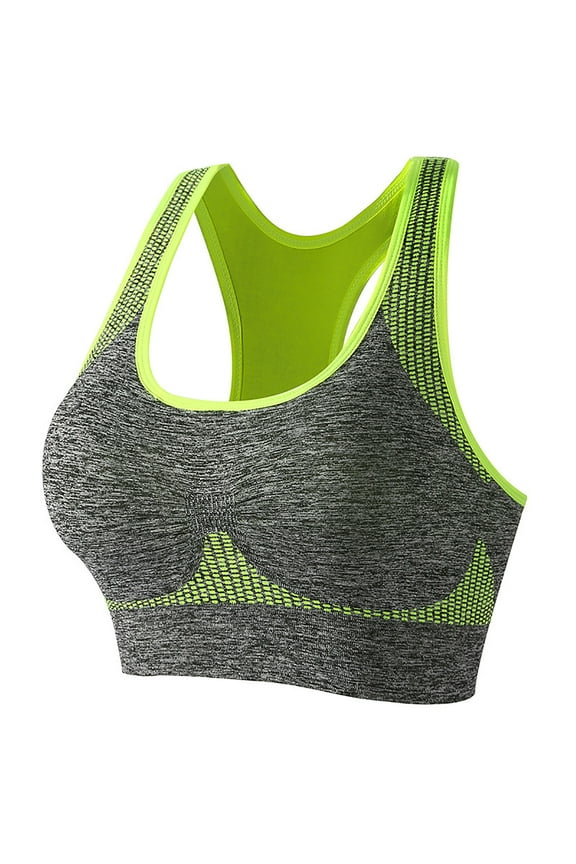 Womens 1-2 Pack Sports Bras Racerback Workout Bras Ladies Seamless Athletic Bras for Yoga Running