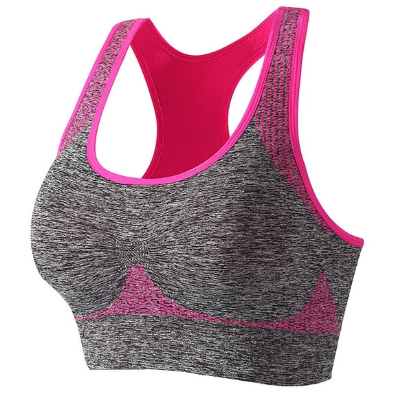 Plebaso Womens 1-2 Pack Sports Bras Racerback Workout Bras Ladies Seamless Athletic Bras for Yoga Running