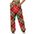 thumbnail image 1 of Plebaso Womens Cinch Bottom Sweatpants with Pockets Solid Color Printed High Waist Baggy Running Jogger Pants, 1 of 5