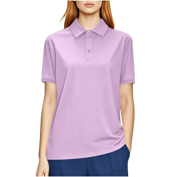 Plebaso Womens Collared Shirts Quick Dry Short Sleeve Tennis Shirt Plus Size Loose Athletic Shirt for Women