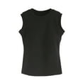 thumbnail image 1 of Plebaso Womens Cotton Tank Tops Built in Bra Pads Women's Sleeveless Shirts Basic Bottoms Undershirts, 1 of 3