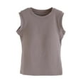 thumbnail image 1 of Plebaso Womens Cotton Tank Tops Built in Bra Pads Women's Sleeveless Shirts Basic Bottoms Undershirts, 1 of 3