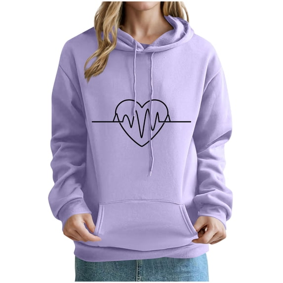 Plebaso Womens Hooded Sweatshirts Long Sleeve Hoodies with Pocket Casual Comfortable Pullover for Women