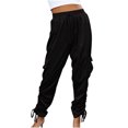 thumbnail image 1 of Plebaso Womens Jogger Pants Solid Color Elastic Waist Side Drawstring Cinch Bottom Sweatpants Ladies Casual Loose Trousers, 1 of 7