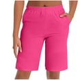 thumbnail image 1 of Plebaso Womens Lounge Shorts with Pockets Knee Length Elastic Waist Thin Shorts Comfy Sleepwear Shorts, 1 of 7