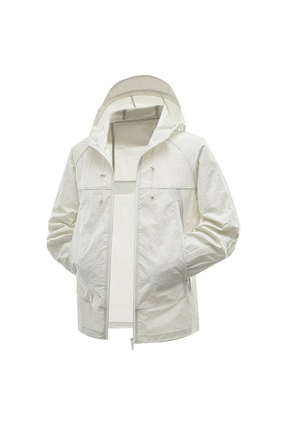 Womens Mens Lightweight Hiking Jackets with Zipper Pockets UPF 50+ Sun Protection Outdoor Tops
