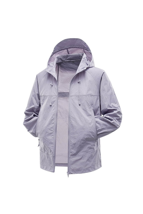 Womens Mens Lightweight Hiking Jackets with Zipper Pockets UPF 50+ Sun Protection Outdoor Tops