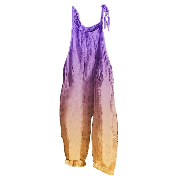 Plebaso Womens Pants Casual Summer Sleeveless Gradient Color Jumpsuit Ladies Loose Long Playsuits Romper