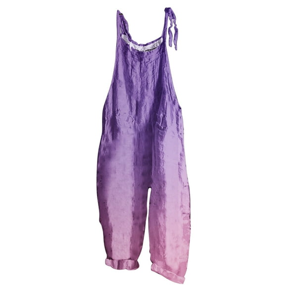 Plebaso Womens Pants Casual Summer Sleeveless Gradient Color Jumpsuit Ladies Loose Long Playsuits Romper