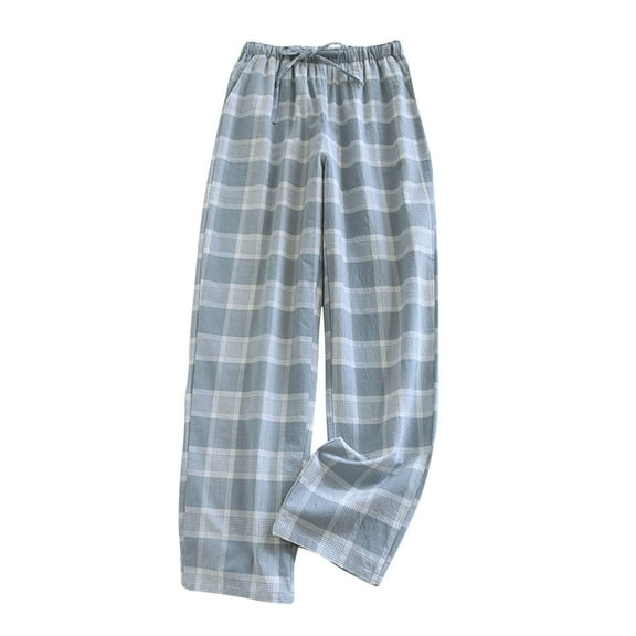 Plebaso Womens Plaid Pajama Pants Cotton Lounge Bottoms with Pockets Drawstring Outdoor Casual Pants