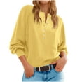 thumbnail image 1 of Plebaso Womens Puff Long Sleeve Sweater Half Button Casual Knit Pullover Solid Color Lightweight Sweaters, 1 of 7