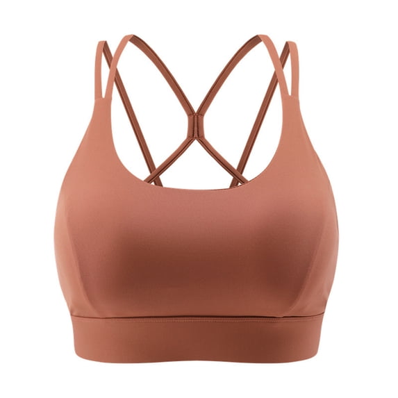 Plebaso Womens Sports Bras Padded Seamless Yoga Bras Stretch Full Coverage Everyday Workout Running Bras